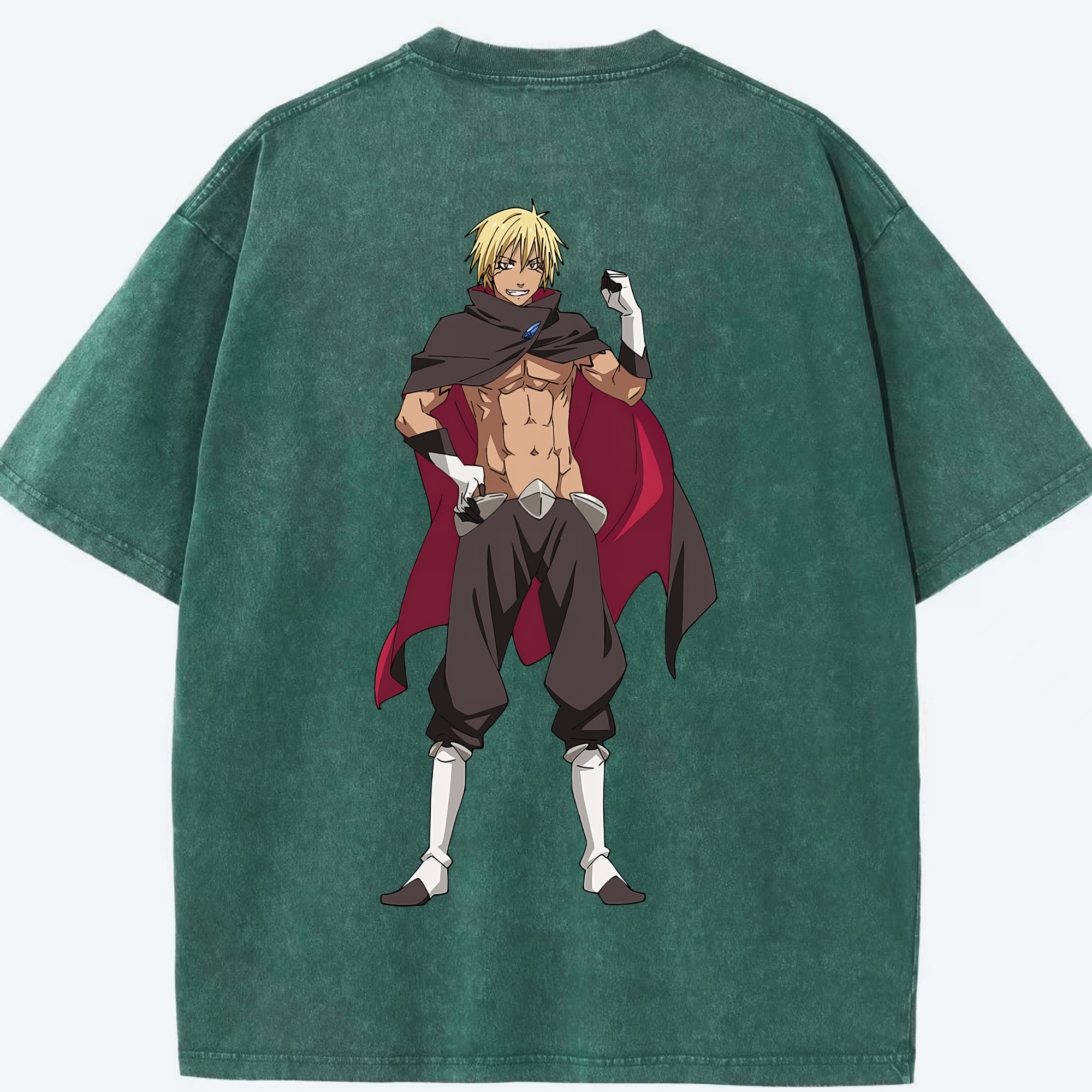 （画像用） 転スラ Regarding Reincarnated to Slime 綿100% ヴィンテージ風 半袖Tシャツ（背面プリント）